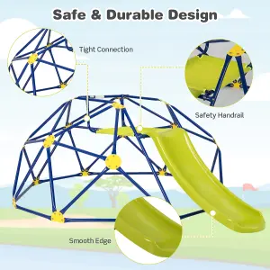 Costway Kids Climbing Dome & Play Set with Slide 180 KG Capacity Fabric Cushion 3-12 Years