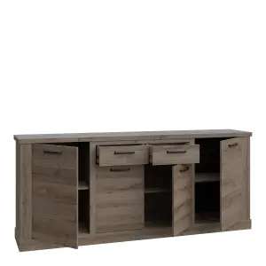 Corona 4 Door 2 Drawer Sideboard in Tabak Oak