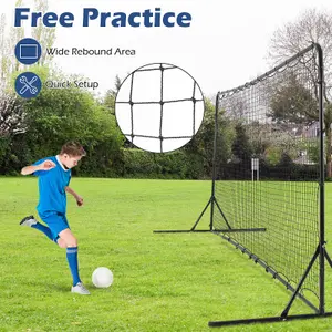 Costway Portable Football Rebounder Net Open Football Goal Net w/ Carry Bag