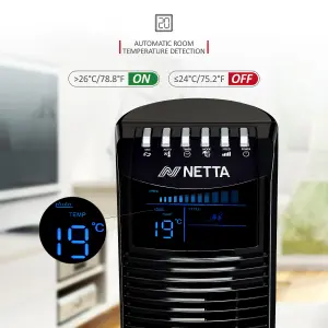 NETTA 36 Inch Tower Fan With Remote Control, Timer Quiet Cooling for Living Room, Bedroom, Office - Black