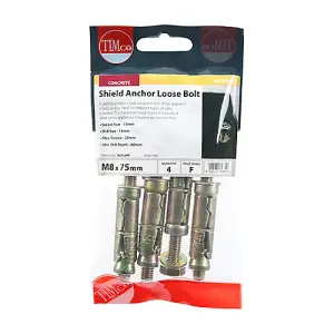 TIMCO Shield Anchors Loose Bolt Gold - M8:25L (M8 x 75)