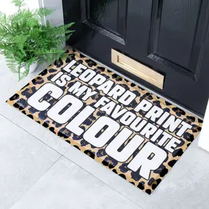 Brown Leopard Print Doormat (70 x 40cm)