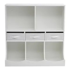 White 3 Tier Kids Toy Storage Boxes Open Style Child Toy Organizer Cabinet with 3 Drawer