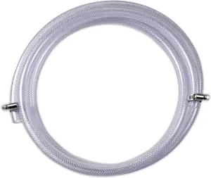 25mm (1") Clear Braided PVC Hose -5m, Food Grade for Water, Airline, Compressor, Drain Down - Includes 2 Stainless Hose Clips