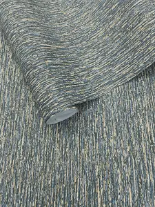 Holden Decor Merino Blue Textured Wallpaper - 36384