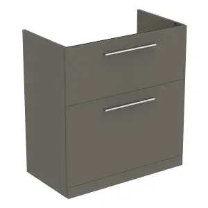 Ideal Standard i.life A Standard Matt Quartz Grey Freestanding Bathroom Vanity unit (H) 853mm (W) 800mm