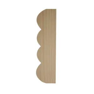 Decorative Pine Reeded angle Moulding (L)2400mm (W)28mm (T)4.5mm