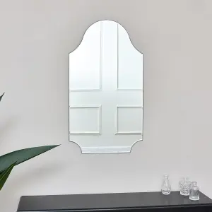 Melody Maison Large Ornate Arch Frameless Bevelled Wall Mirror 80cm x 45cm