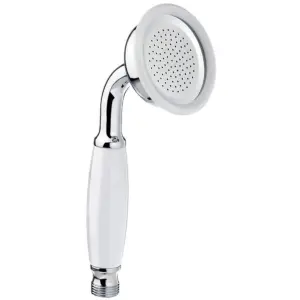 ENKI Handshower Chrome White Traditional Victorian Solid Brass & Porceliain Handheld Shower Head E11