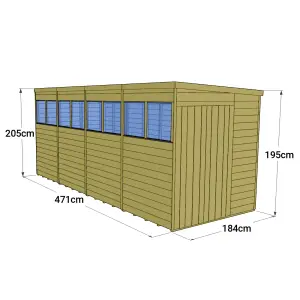 Store More Tongue and Groove Pent Shed - 16x6 Windowed