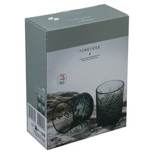 URBNLIVING 345ml 8 Pcs Whisky Scotch Vodka Tumbler Grey Glassware Sets