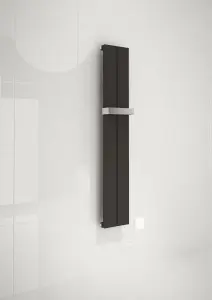 Kudox AluLite Flat Electric Towel Rail 1150mm High x 200mm Wide 200w Textured Black