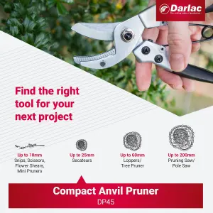 Darlac Compact Anvil Secateurs, DP45