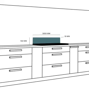 GoodHome Kala Pietra Satin Grey Chipboard & laminate Upstand (L)3000mm