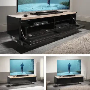 AVF Panorama 1.2m TV Stand with Reversible Top - Light Oak & Grey Oak