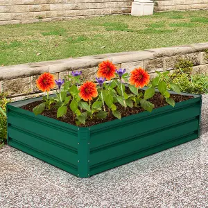 Costway 4 x 3ft Metal Raised Garden Bed Outdoor Planter Box Backyard