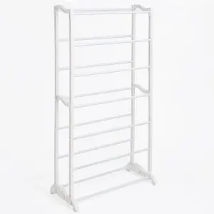 OHS Multi Level Shoe Storage Home Space Organiser Shelving Rack, 7 Tier - White