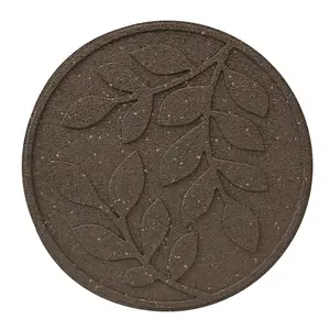 Garden Stepping Stones Ornamental Path Eco Friendly Weatherproof Recycled Rubber Leaf Design Earth (2)