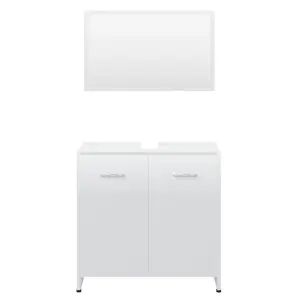 Berkfield Bathroom Furniture Set High Gloss White Engineered Wood