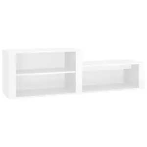 Berkfield Shoe Cabinet High Gloss White 150x35x45 cm Engineered Wood