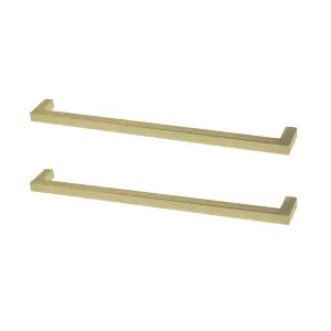 GoodHome Golpar Brass effect Kitchen cabinets D-shaped Pull Handle (L)23.3cm (D)28mm, Pack of 2