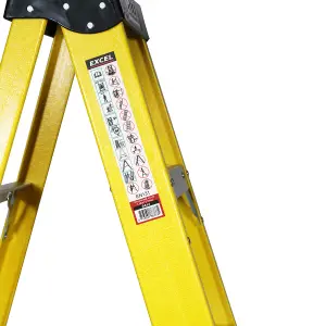 Excel Electricians Fibreglass Step Ladder 4 Tread 1.3m Heavy Duty