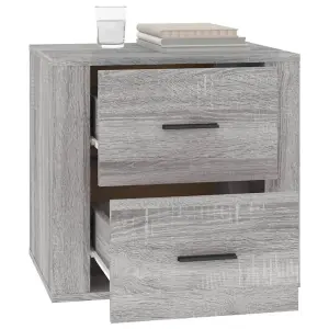 Berkfield Bedside Cabinet Grey Sonoma 50x39x47 cm