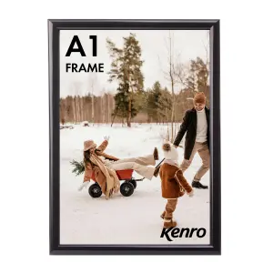 Kenro Frisco Series Black Photo Frame A1 / 59.4x84.1cm Wall Hanging with Acrylic Front - FRA1B