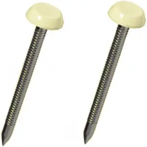 250 x French Beige UPVC 40mm Poly Top Pins Plastic Headed Fascia Fixings