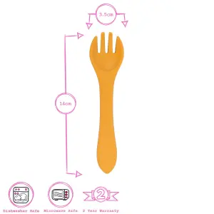 Tiny Dining - Baby Silicone Weaning Fork - Ochre