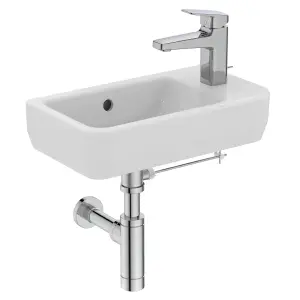 Ideal Standard i.life S Gloss White Rectangular Wall-mounted Basin (W)45cm