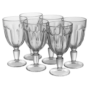 Queensway Home & Dining 320ml Red Sparkling Wine Glasses Glass Goblet Stemmed Base Glassware 6pcs