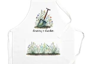 Purely Home Grannys Apron - Gardening Gift Apron - Adjustable Ties/Pocket Present for Granny