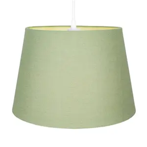 Traditional Linen Fabric Drum Shade for Pendant & Lampshade Olive / 13cm H x 20cm W x 20cm D 