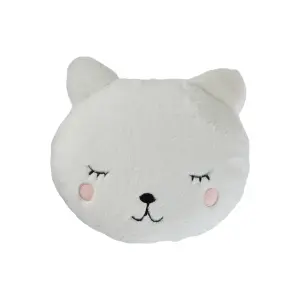 furn. Kids White Bear face Indoor Cushion (L)33cm x (W)33cm