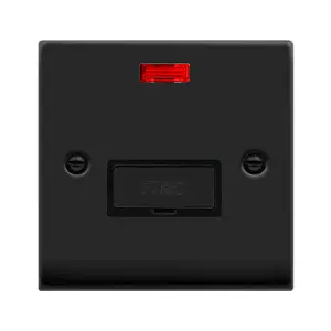 Matt Black 13A Fused Ingot Connection Unit With Neon - Black Trim - SE Home