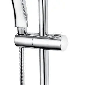 Bristan Thermostatic Bar Mixer Shower Round Chrome Exposed Valve Twin Lever