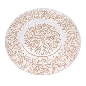 Neel Blue Charger Plates for Table Decoration - Royal Rose Gold Design