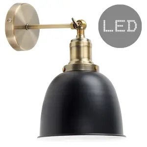 ValueLights Wilhelm Gold Indoor Wall Light and E27 Radio Valve LED 4W Warm White 2700K Bulb