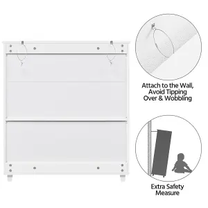 Yaheetech 4 Tier Adjustable Shoe Storage Cabinet - White