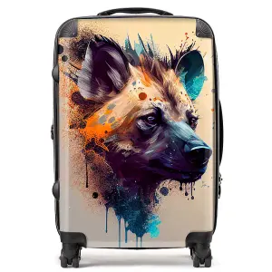 Hyena Face Splashart Light Background Suitcase - Medium