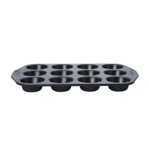 Circulon Black Steel Non Stick Heat Resistant 12-Cup Muffin Tin 45 x 25cm