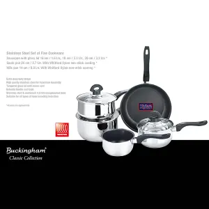 Buckingham Induction Stainless Steel Cookware  Set  , 5 Piece