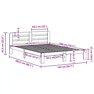 Berkfield Bed Frame without Mattress White 140x200 cm Solid Wood Pine