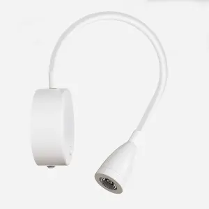 CGC MATILDA White Adjustable Flexible Neck LED Rechargeable Magnetic USB Reading Bedside Wall Light