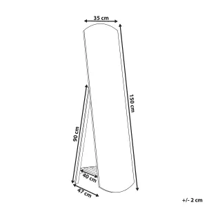 Standing Mirror with Shelf CHERBOURG Wood Light Wood