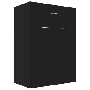 Berkfield Shoe Cabinet Black 60x35x84 cm Engineered Wood