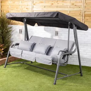 Alfresia Turin Reclining Swing Seat with Grey Luxury Cushions