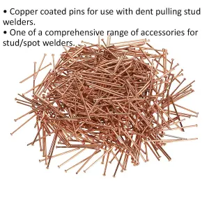 200 Pack of 2mm x 50mm Copper Spot Welding Nails for Car Dent Repair