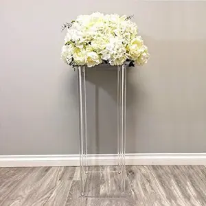 Clear Tall Metal Floor Vase Flower Stand Wedding Centrepieces H 60cm